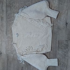 Miss Selfridge Women's Ivory Cropped Chunky Sweater size 8